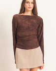 SHEER LACE BOATNECK TOP