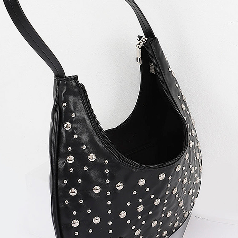 DOME STUD CRESCENT HOBO BAG