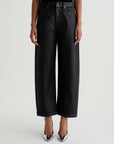 HATTIE CROP IN LEATHERETTE SUPER BLACK