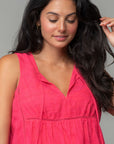 LEAF PRINT TANK WITH TASSELS