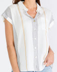 MIXED STRIPE SHORT SLEEVE SHIRT