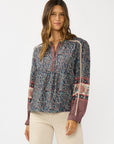 LACE TRIM BORDERED BLOUSE