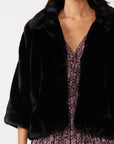 CROP SLEEVE FAUX FUR COAT