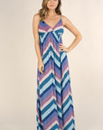 BOLD CHEVRON STRIPE MAXI DRESS
