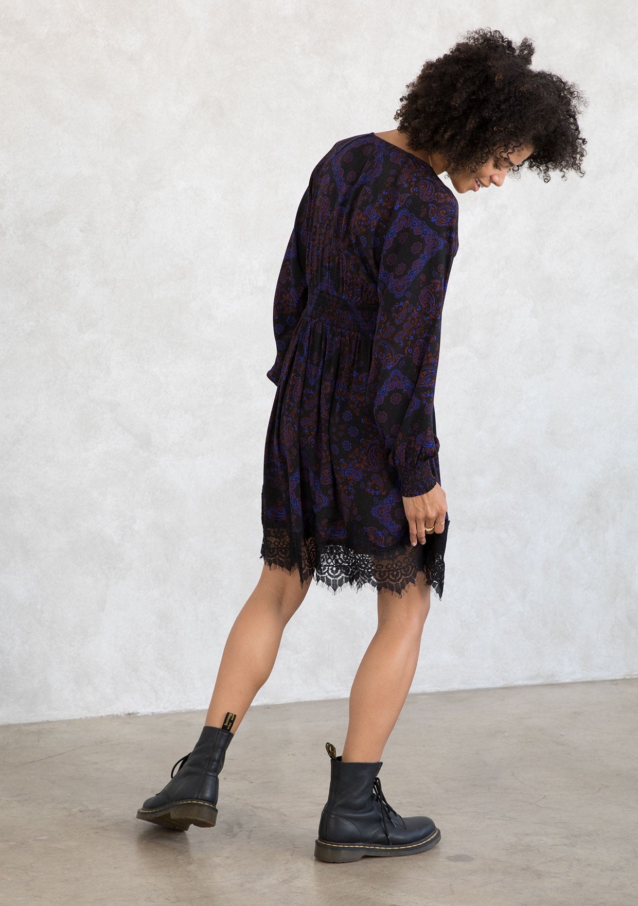 PAISLEY SMOCKED WAIST DRESS