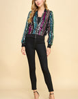 SEQUIN STRIPED BOMBER