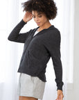 OPEN KNIT BACK HOODIE