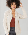 OPEN KNIT BACK HOODIE