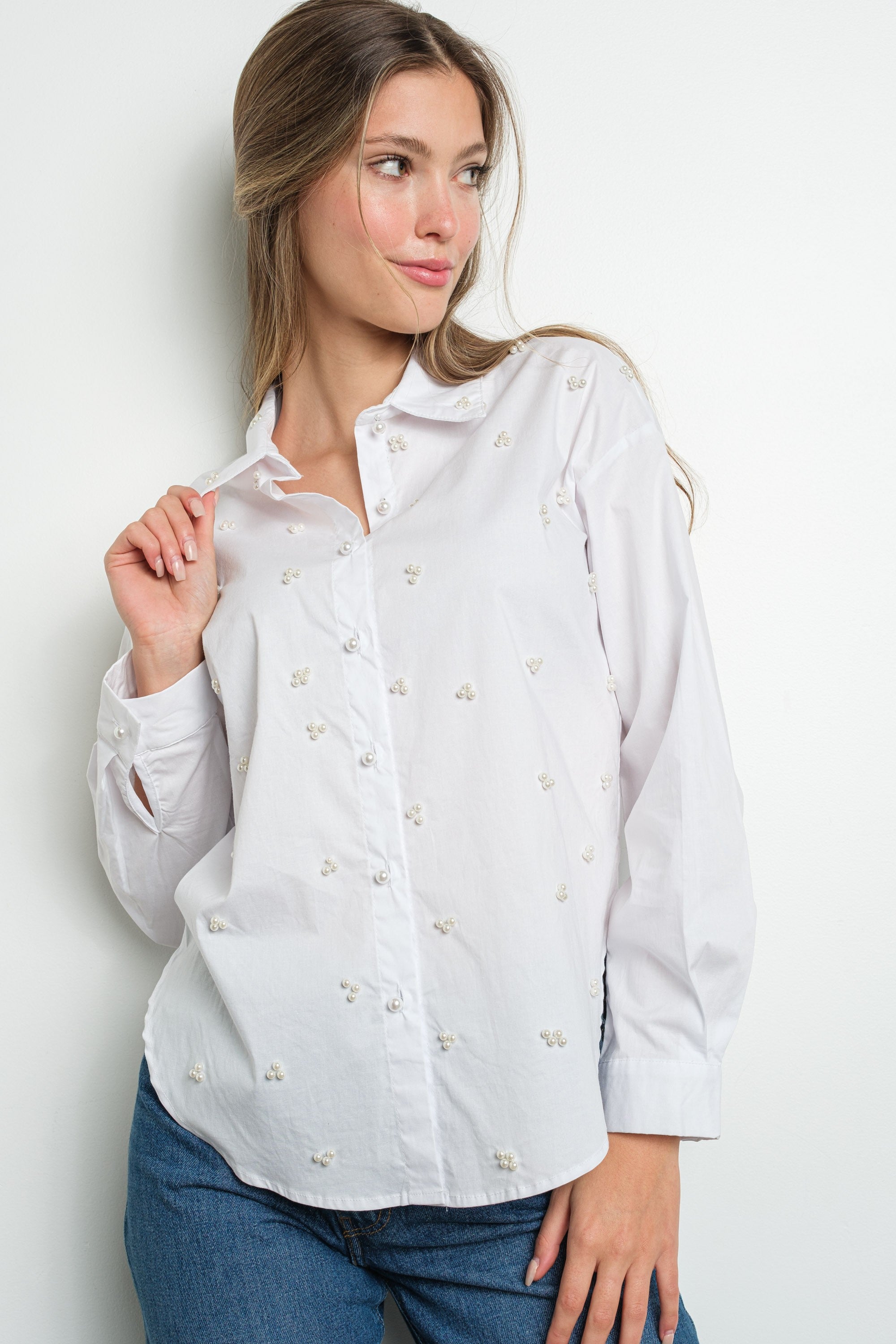 PEARL CLUSTERS LONG SLEEVE SHIRT