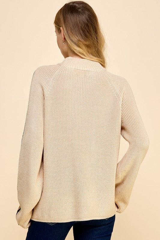 SINGLE STRIPE SLEEVE SWEATER