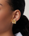 MEDIUM WOVEN SQUARE EARRINGS