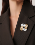 WOVEN SQUARE BROOCH