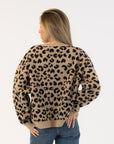 JESSIE LEOPARD PRINT SWEATER WITH HEART