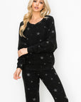 STAR PRINT BRUSHED DOLMAN