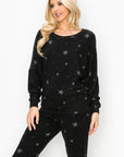 STAR PRINT BRUSHED DOLMAN