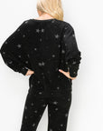 STAR PRINT BRUSHED DOLMAN