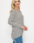 STRIPED FINE KNIT DOLMAN
