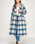 PLAID BELTED COAT