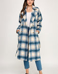 PLAID BELTED COAT