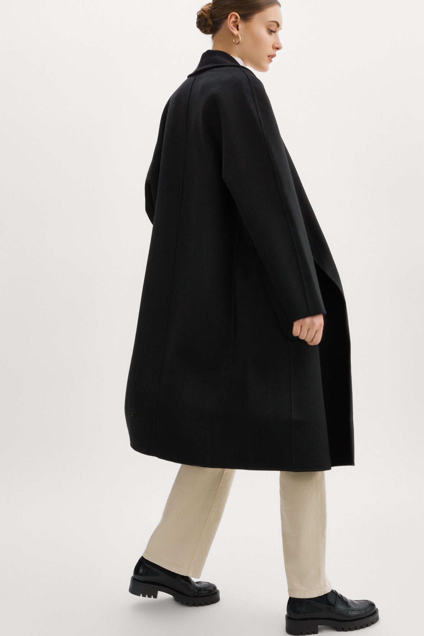THARA SHAWL COLLAR DOUBLE FACE WOOL COAT
