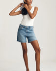 HEIDI LONG LIGHT BRUSHED CLASSIC BLUE SHORT