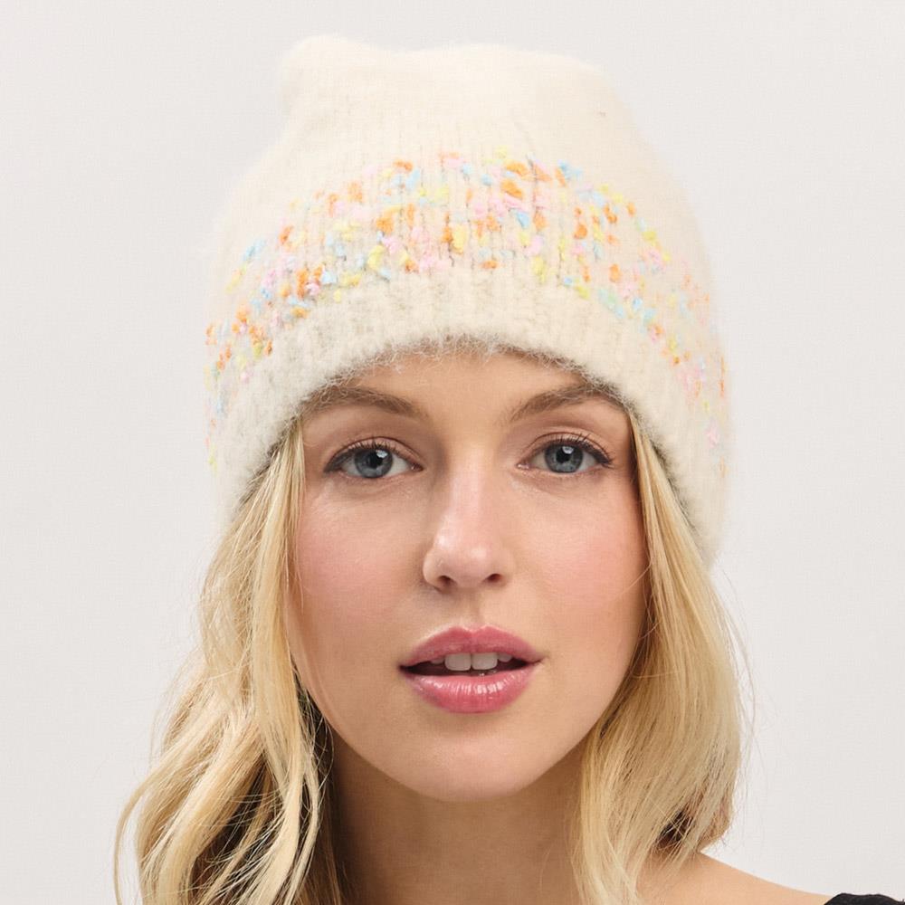 FLECKED BORDER BEANIE