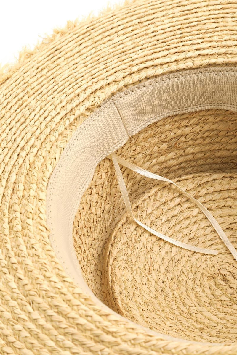 CONTRAST TRIM SUNSHINE STRAW HAT