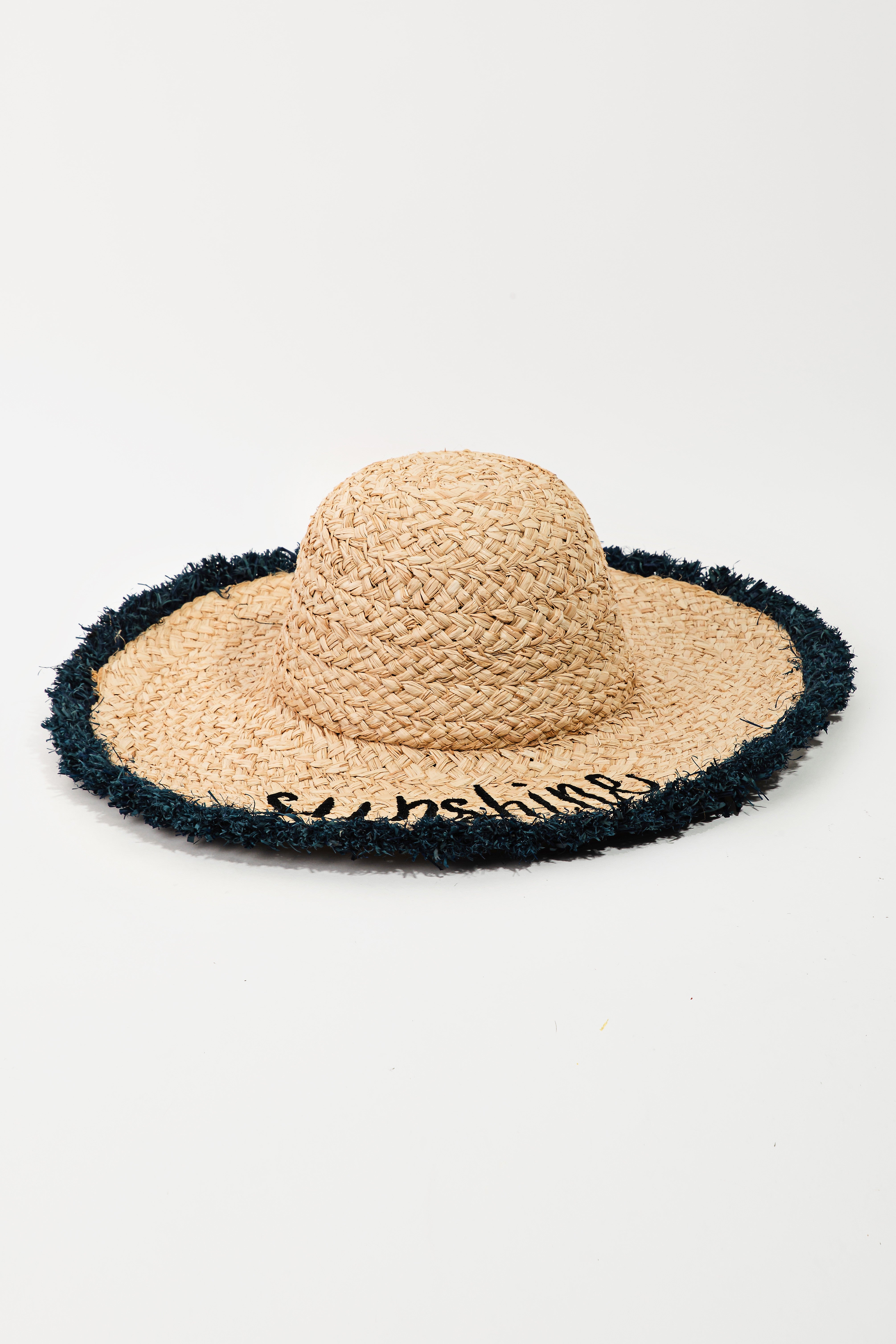 CONTRAST TRIM SUNSHINE STRAW HAT