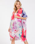 WATERCOLOUR FLORAL OPEN WRAP