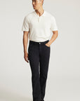 MARCUS SLIM STRAIGHT PANT IN NAVY HERRINGBONE