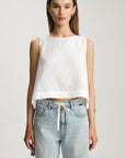 NELLA BLEACHED LINEN DENIM SHORTS