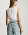NELLA BLEACHED LINEN DENIM SHORTS