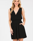 CROSSOVER SMOCK WAIST ROMPER
