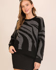 ZEBRA DROP SHOULDER SWEATER