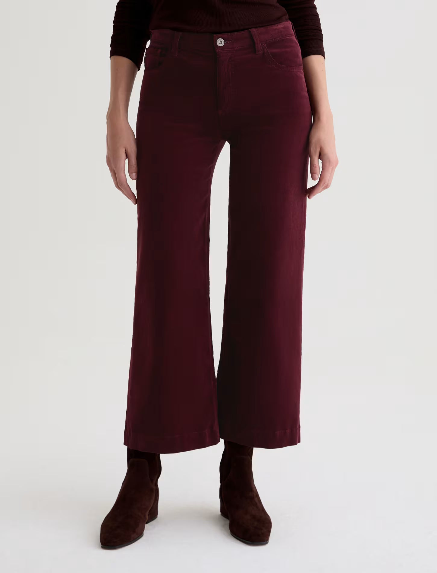 SAIGE WIDE LEG CROP CORDUROY IN WINERY