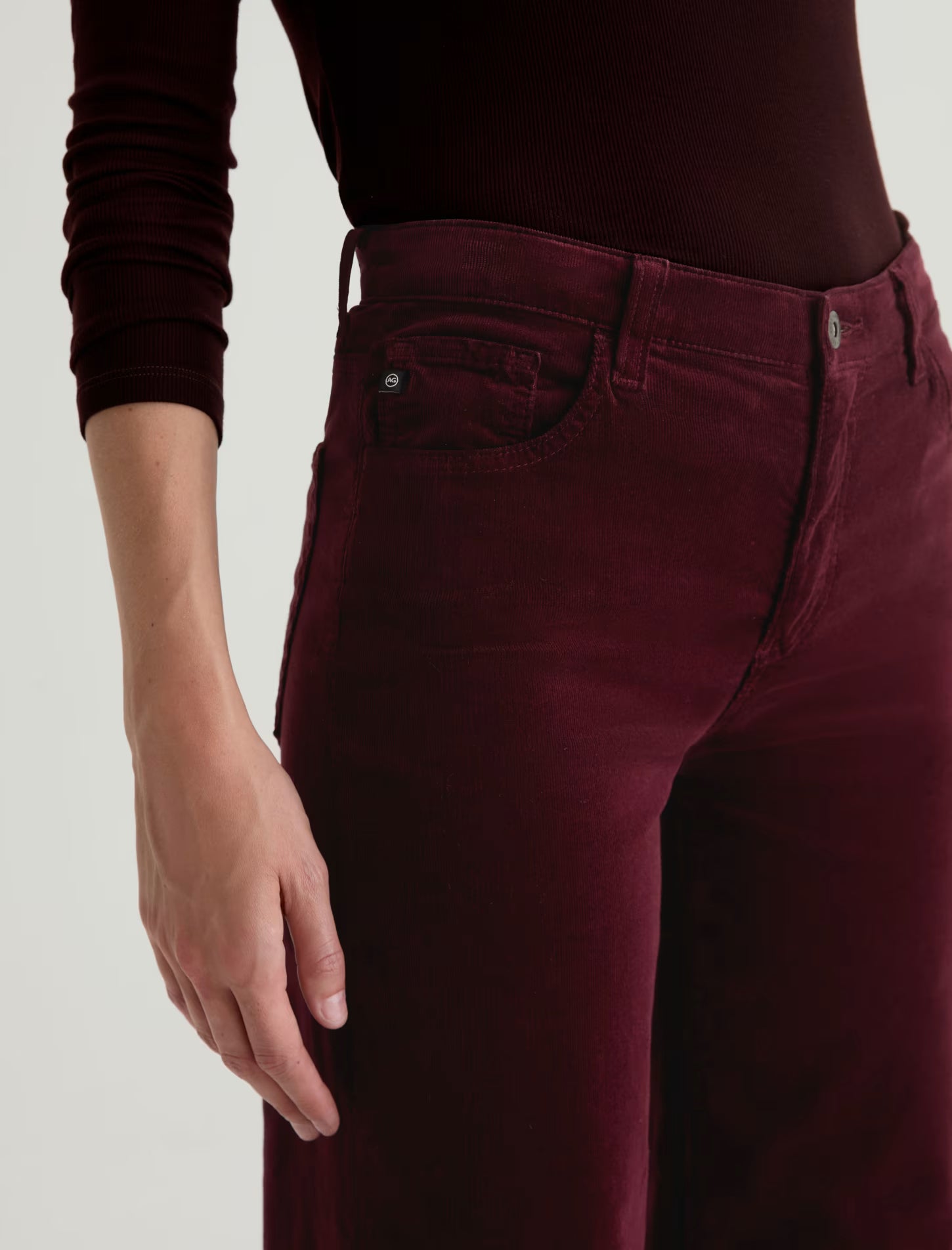 SAIGE WIDE LEG CROP CORDUROY IN WINERY