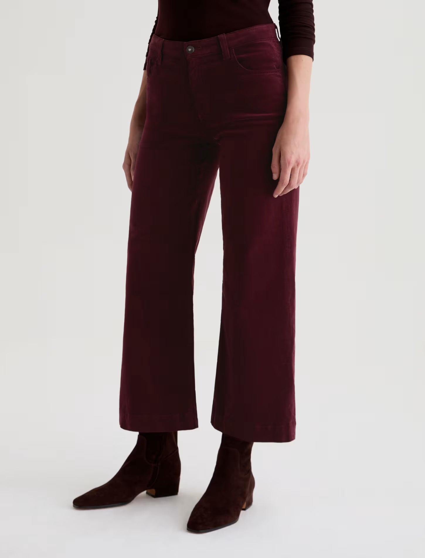 SAIGE WIDE LEG CROP CORDUROY IN WINERY