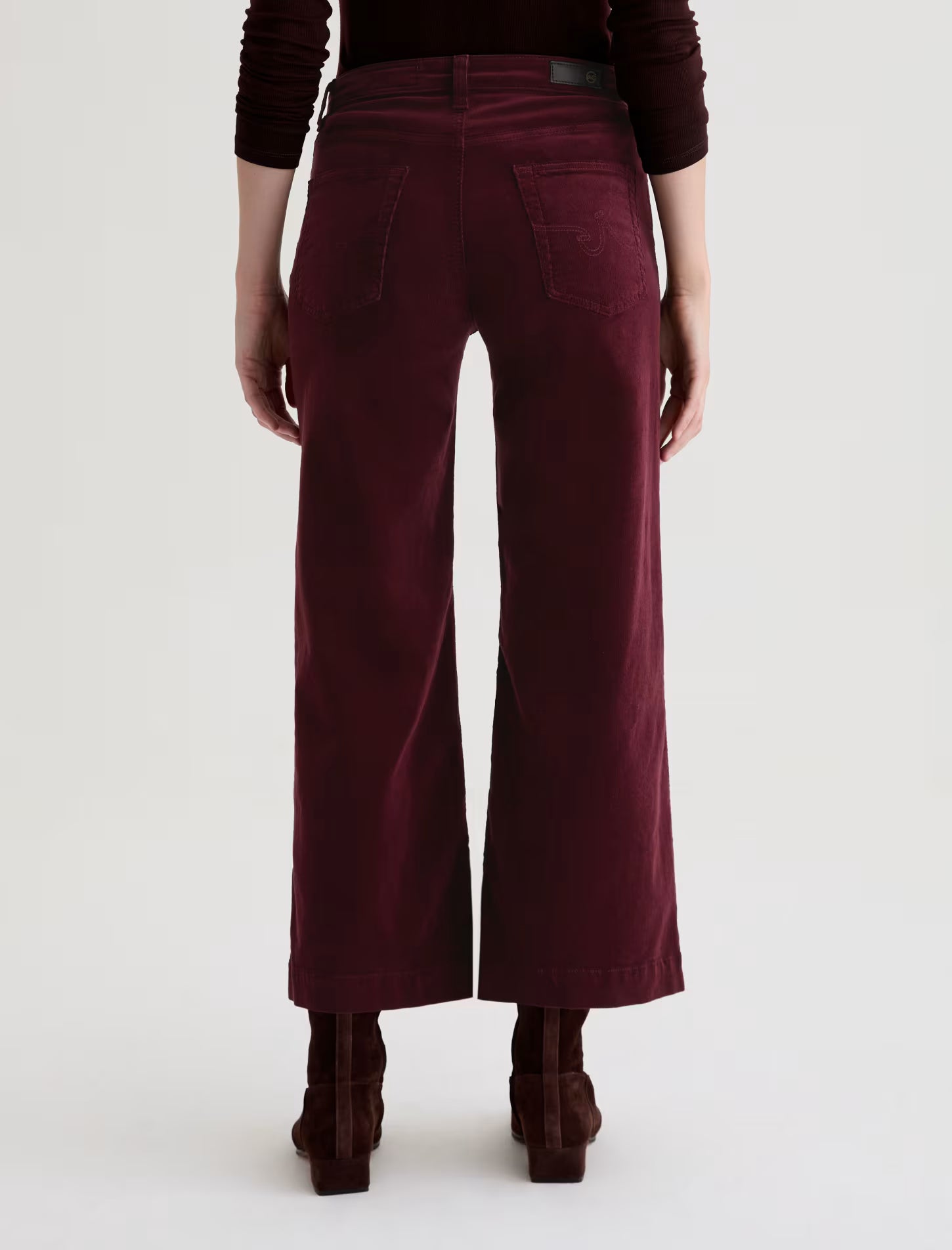 SAIGE WIDE LEG CROP CORDUROY IN WINERY