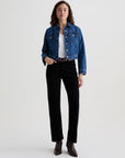 BRINLEY CORDUROY MID-RISE STRAIGHT IN SUPER BLACK