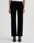 BRINLEY CORDUROY MID-RISE STRAIGHT IN SUPER BLACK