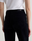 BRINLEY CORDUROY MID-RISE STRAIGHT IN SUPER BLACK