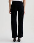 BRINLEY CORDUROY MID-RISE STRAIGHT IN SUPER BLACK