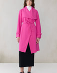 OLIVIA CASCADE COLLAR TRENCH COAT