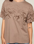 SKETCHED HORSES TEE