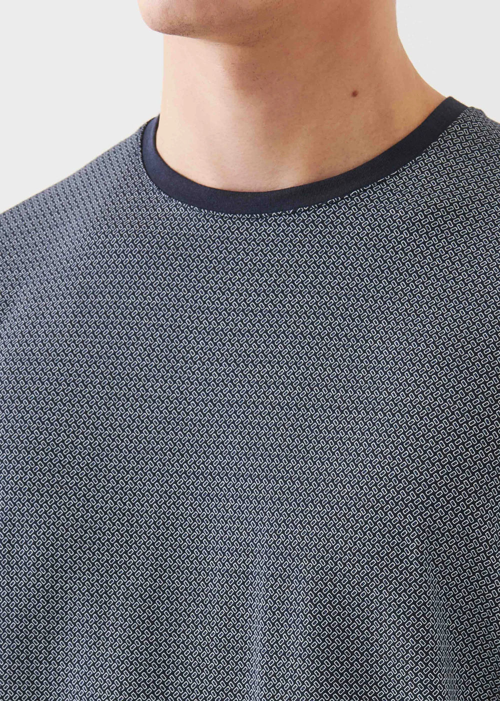 GEO RECTANGLE ALL OVER PRINT CREW TEE