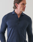 LONG SLEEVE ICONIC PIMA COTTON STRETCH POLO