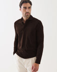 LONG SLEEVE ICONIC PIMA COTTON STRETCH POLO