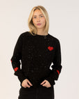 PHILIPPA FLECKED SWEATER WITH HEARTS