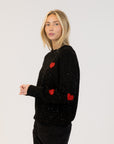 PHILIPPA FLECKED SWEATER WITH HEARTS