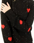 PHILIPPA FLECKED SWEATER WITH HEARTS